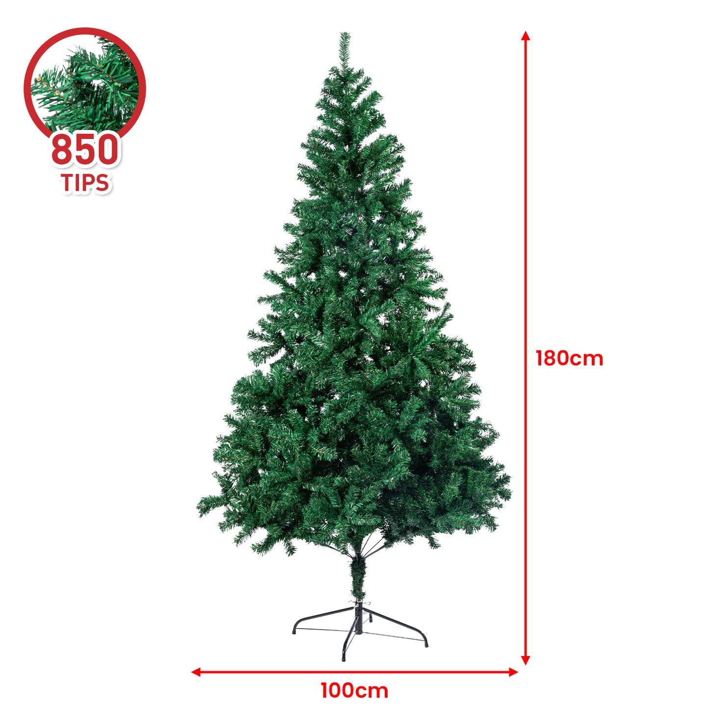 Green Christmas Tree 1.8m Xmas Decor Decorations - 850 Tips