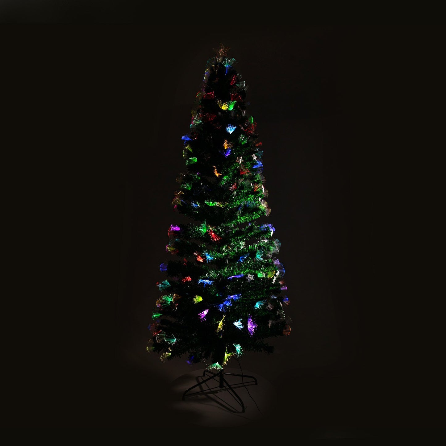 2.4m Enchanted Pre Lit Fibre Optic Christmas Tree Stars Xmas Decor