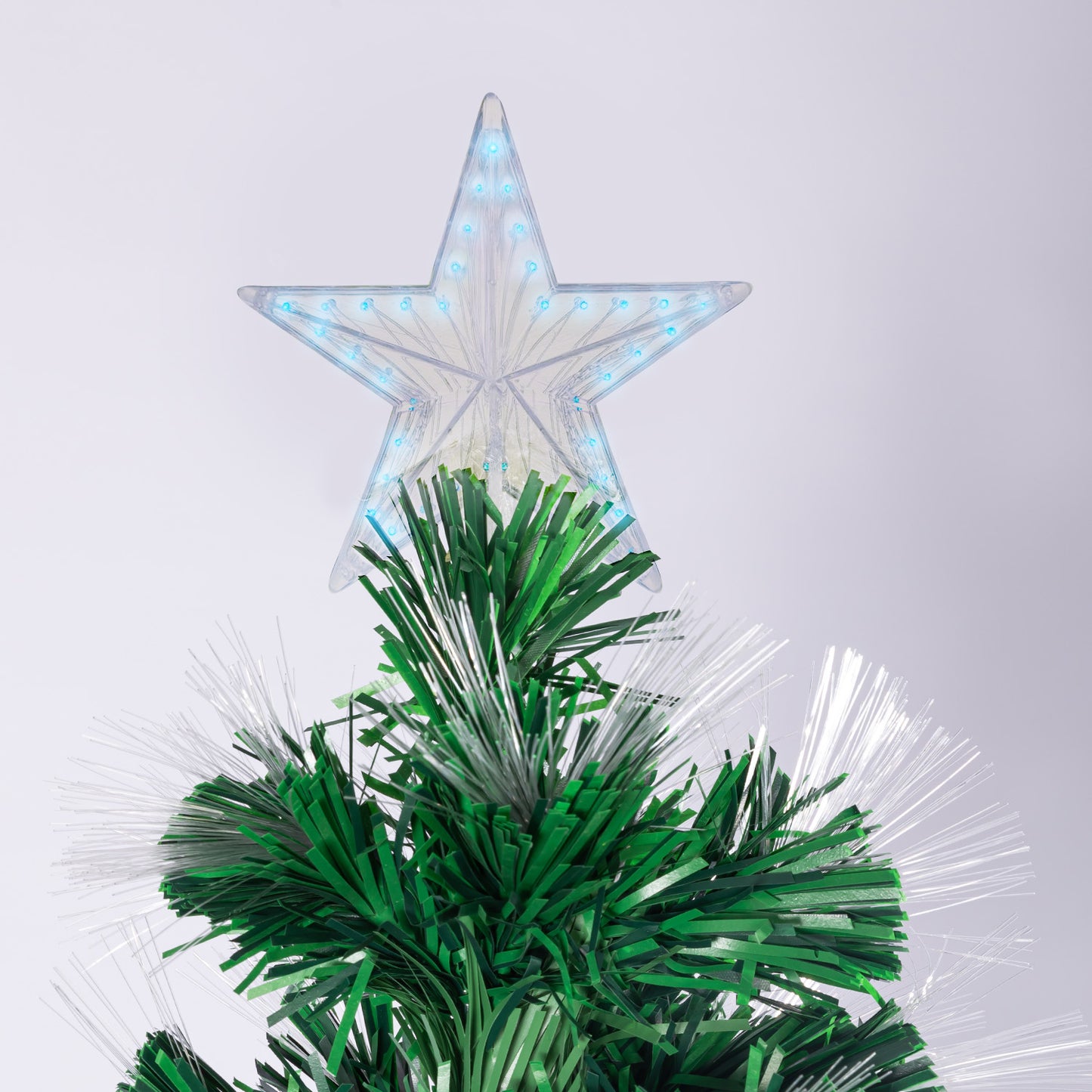 2.4m Enchanted Pre Lit Fibre Optic Christmas Tree Stars Xmas Decor