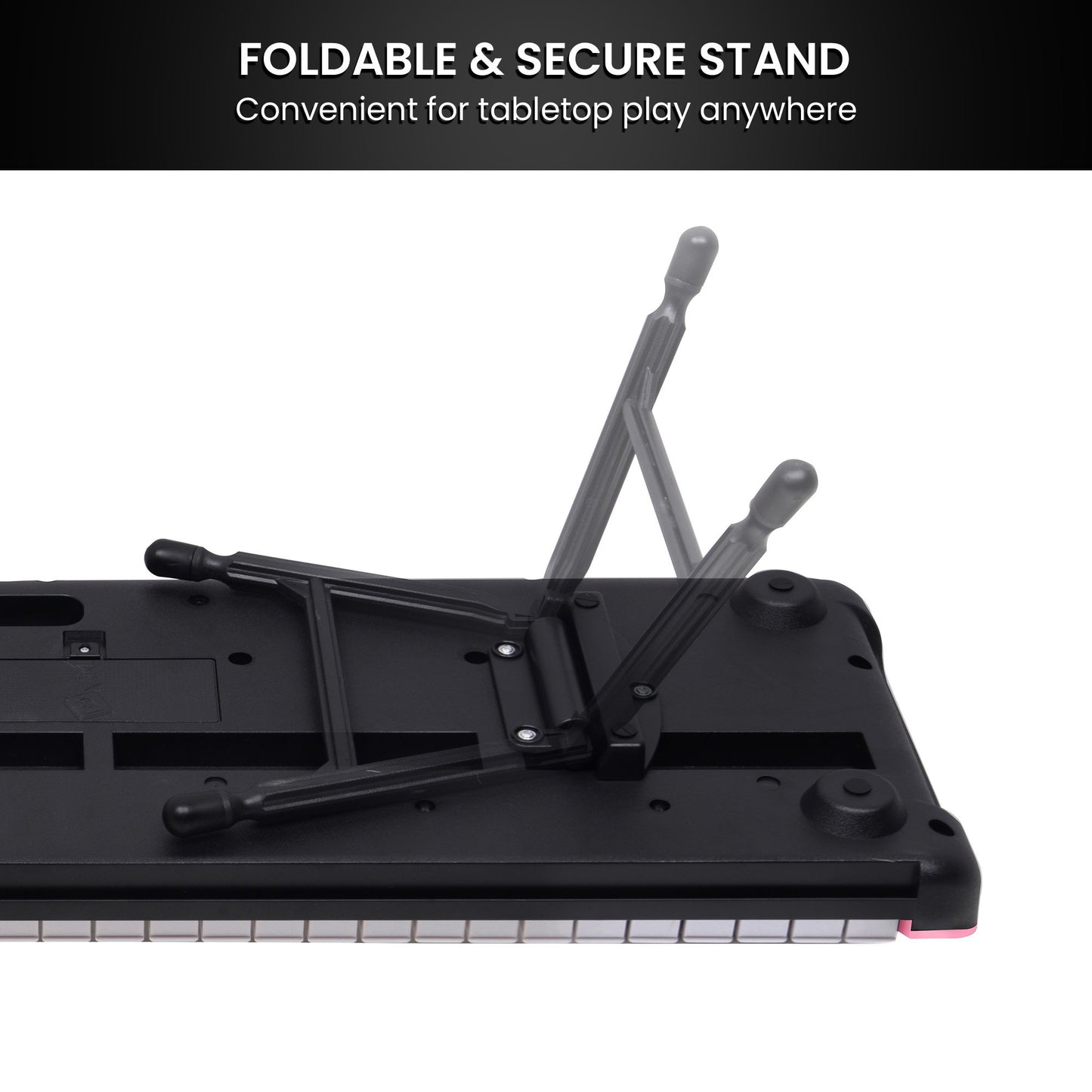 Karrera 61-Key Electronic Piano Keyboard with LED and Folding Stand in Pink CHJ-SD1