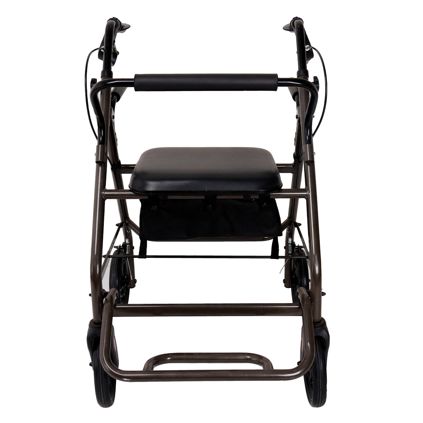 Orthonica Foldable Steel Frame Rollator Walker Lightweight Mobility Aid in Grey