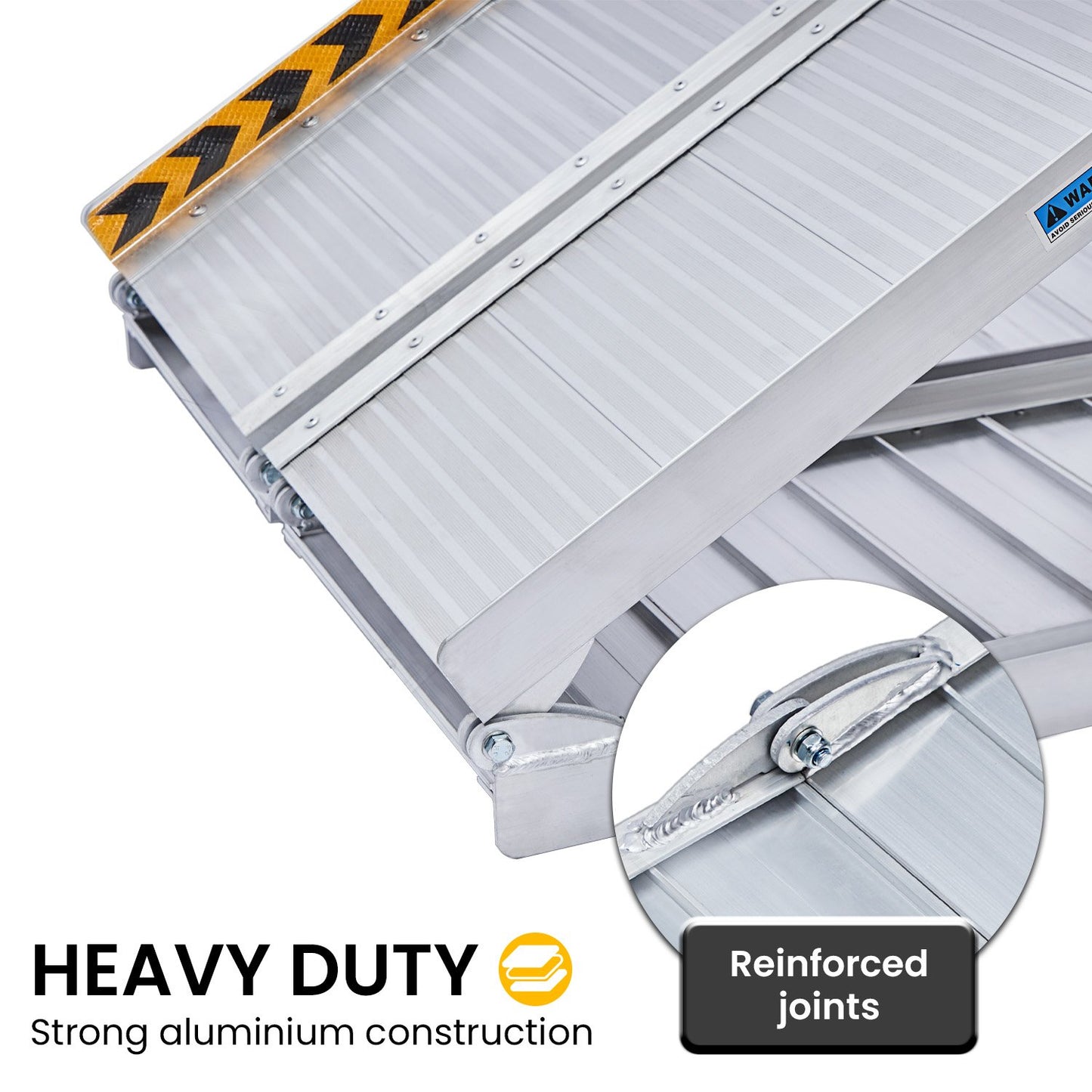 Kartrite 6ft Aluminium Foldable Wheelchair Ramp Non-Slip R02 Silver