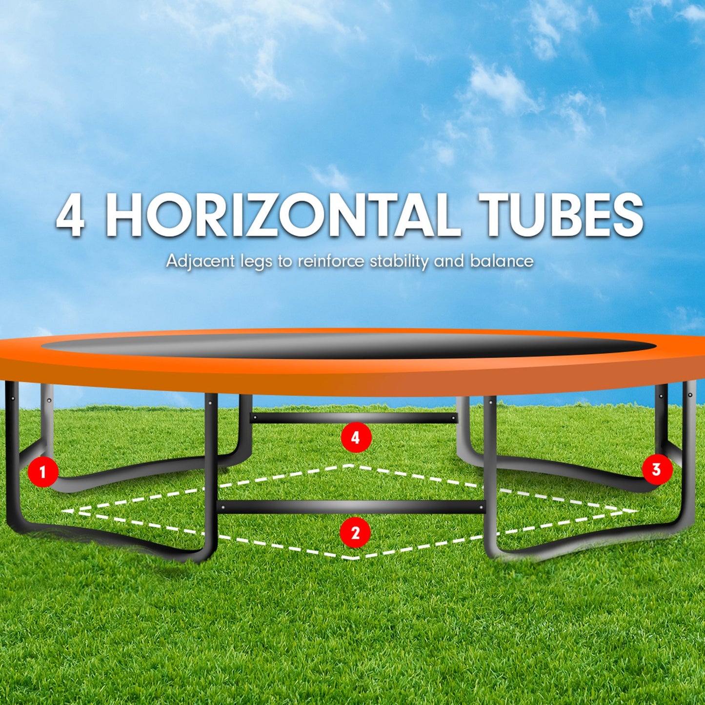 Kahuna 8ft x 11ft Rectangular Trampoline Rainbow Free Safety Net Spring Pad Cover Mat Ladder