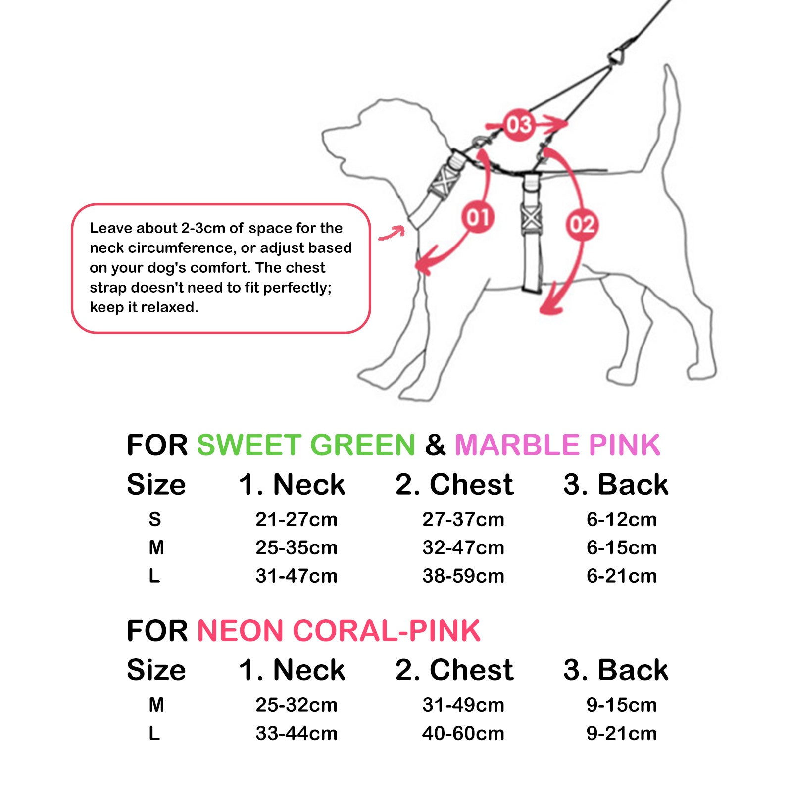 Dog Double-Lined Straps Harness Adjustable L MARBLE PINK
