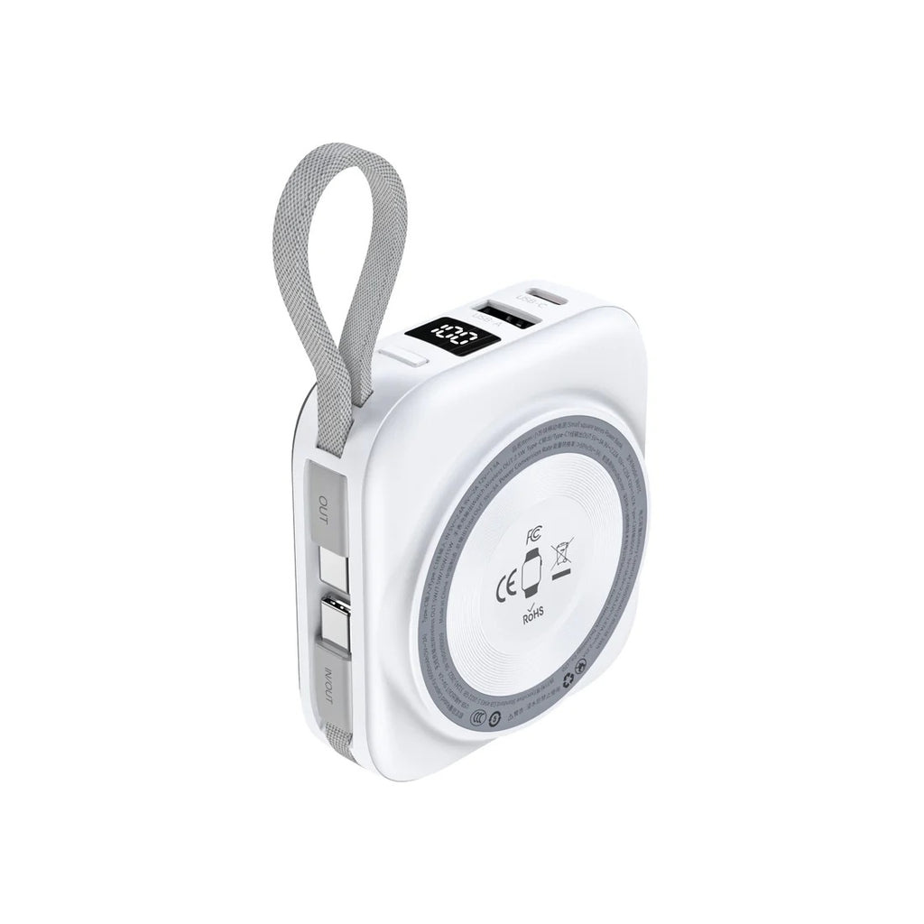 B697C-WH 10000mAh LED display 22.5W power bank for Mobile and Apple watch/Airpods CCC Certified
