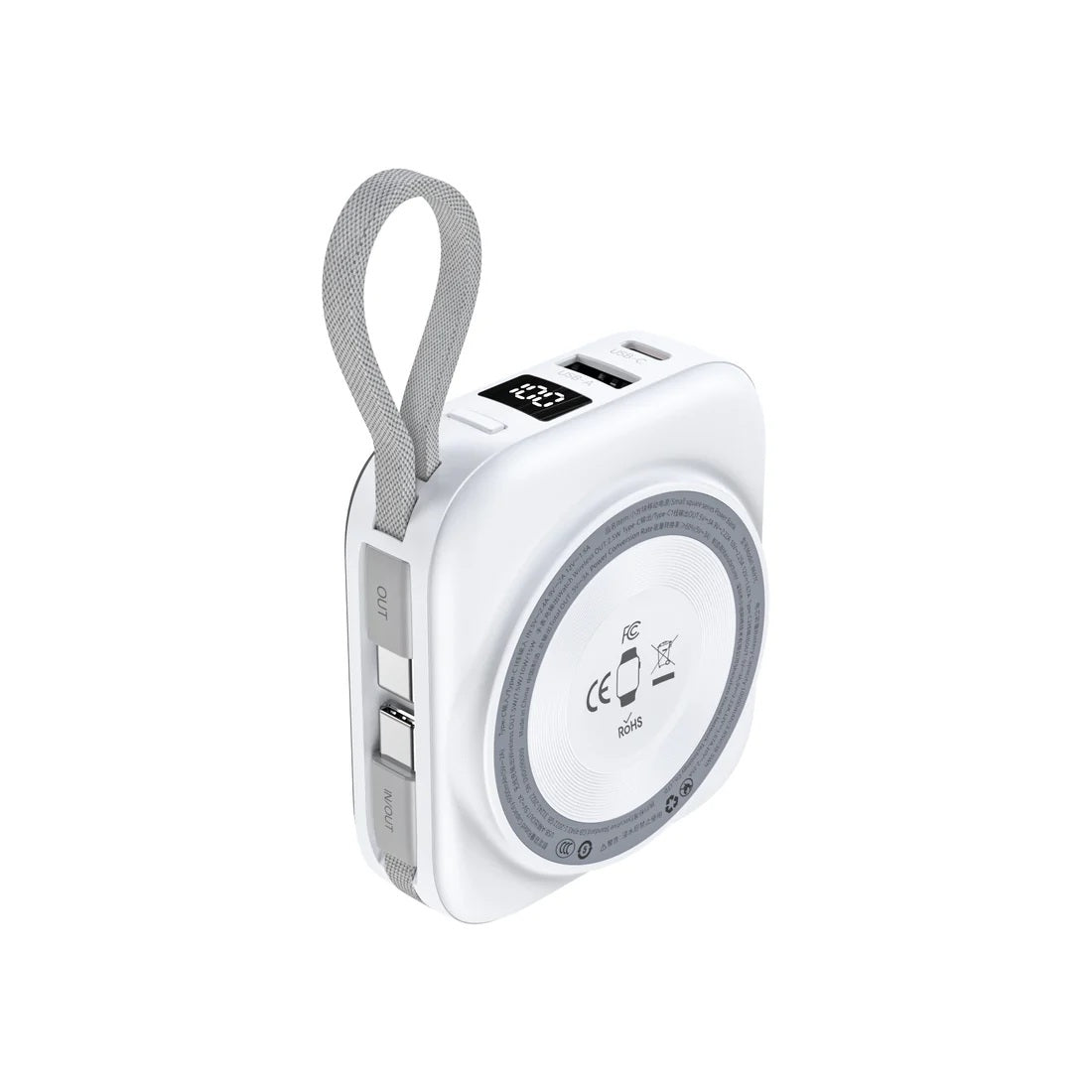 B697C-WH 10000mAh LED display 22.5W power bank for Mobile and Apple watch/Airpods CCC Certified