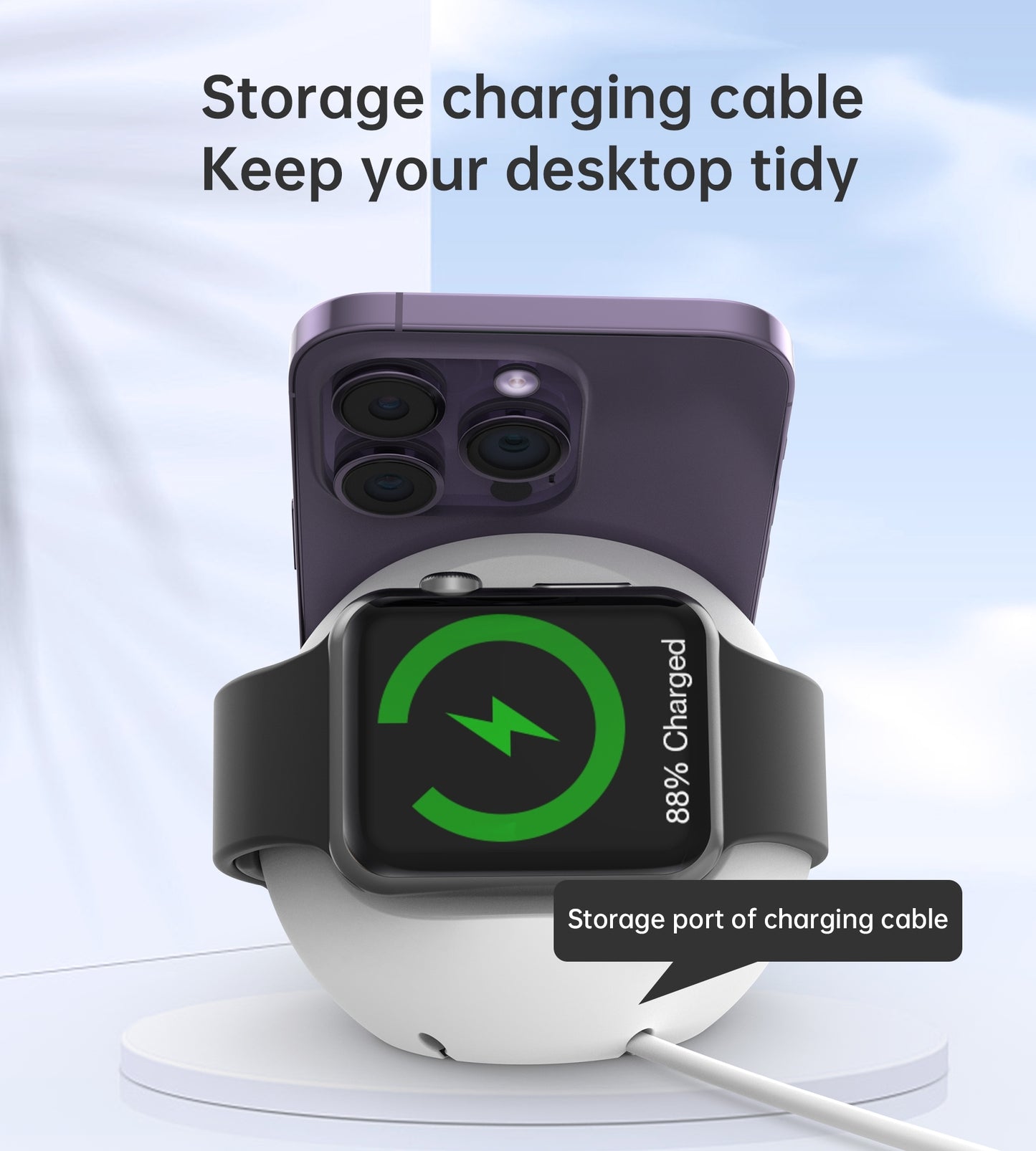 CHOETECH H050-W Magnetic Holder for iPhone 12/13/14 /15 Series and iWatch (White)