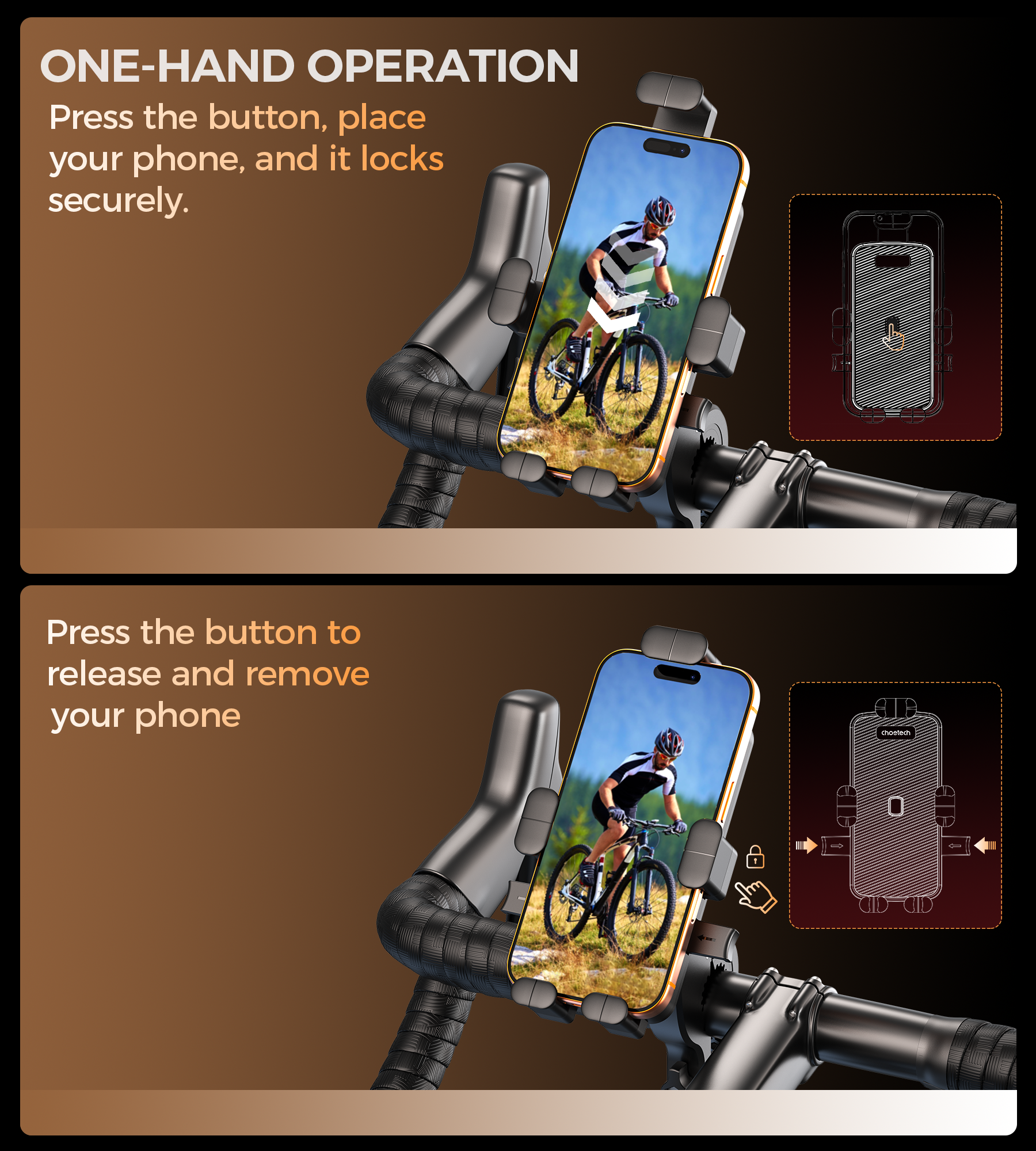 H092 Cycling Phone Holder Bike Handlebar Mount