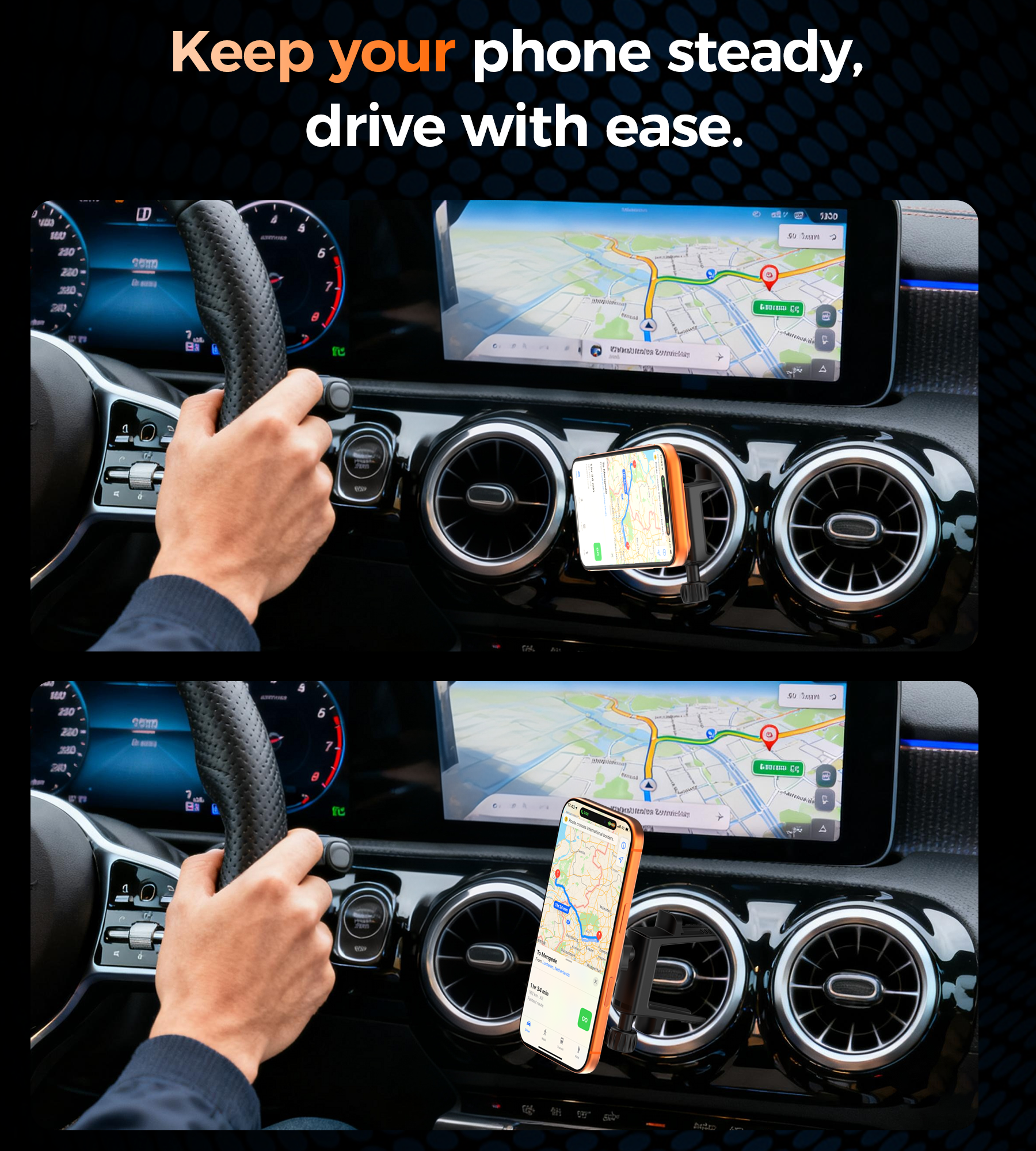 H093-BK Magnetic Car Phone Mount