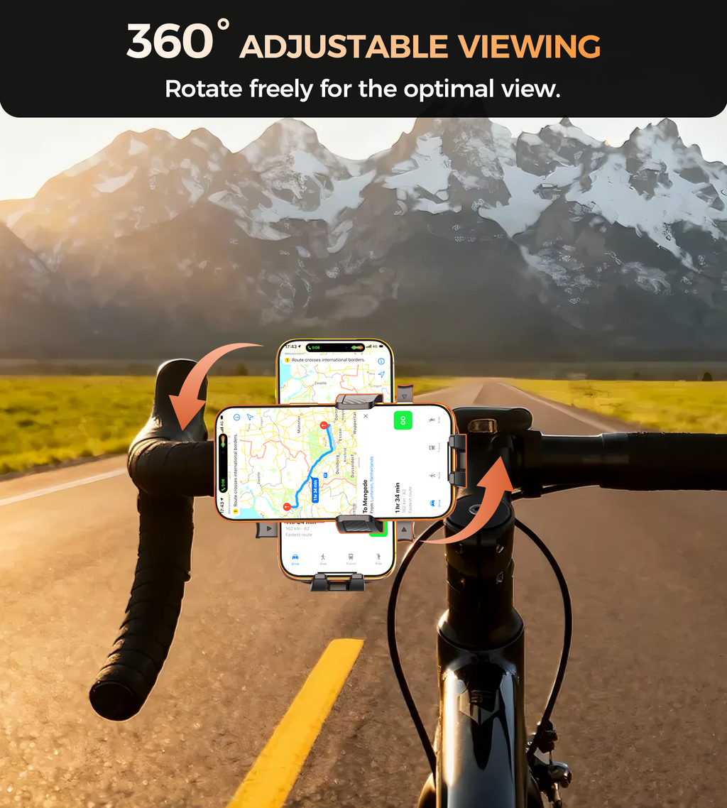 H094 Cycling Phone Holder Bike Handlebar Mount 360-degree Rotation