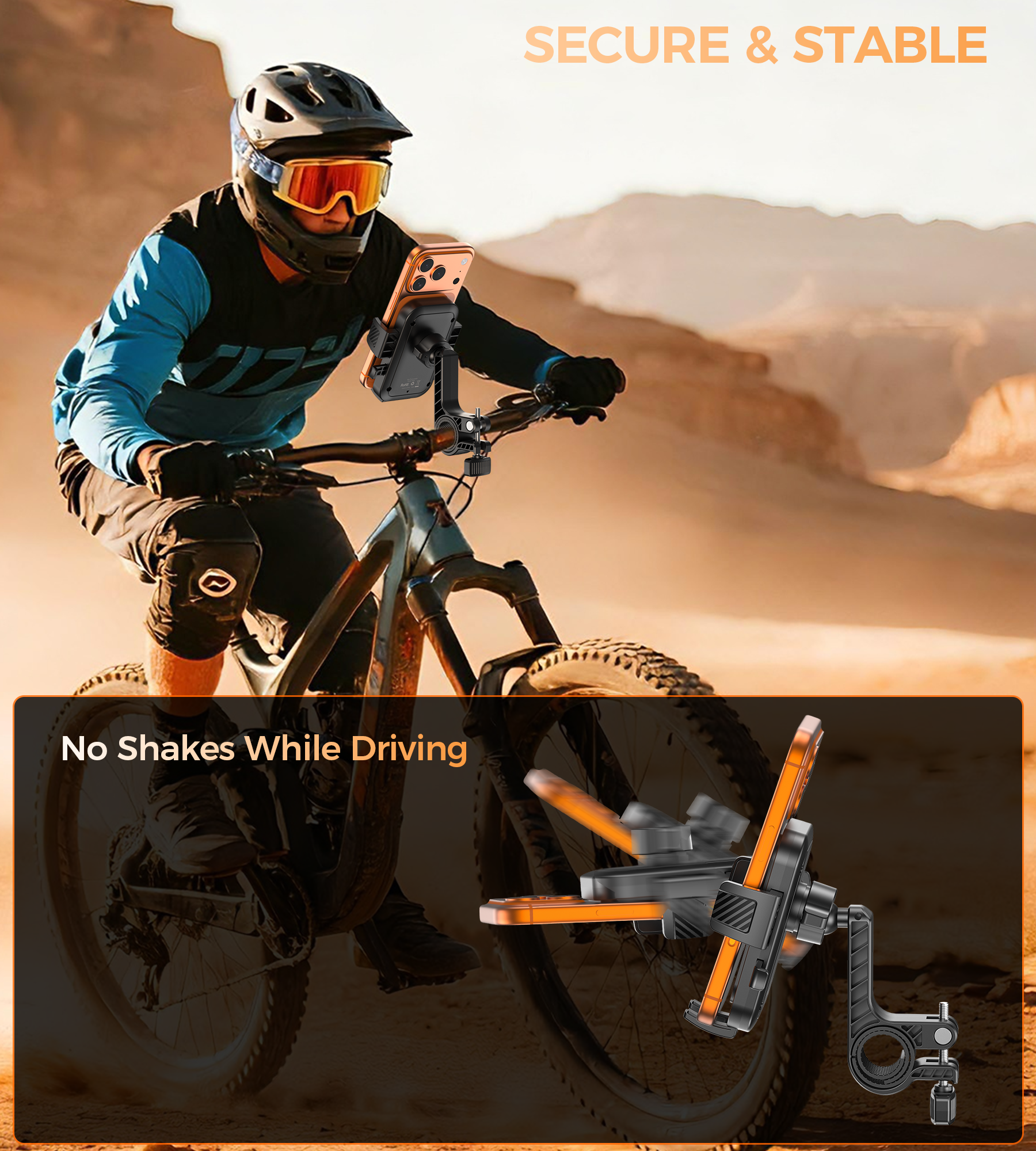 H094 Cycling Phone Holder Bike Handlebar Mount 360-degree Rotation
