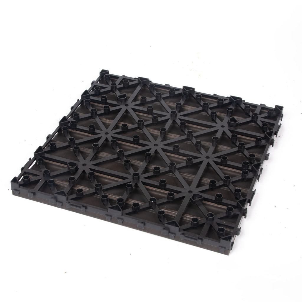 10PCS Interlocking Patio Deck Tiles 30cm x 30cm Outdoor Wood Flooring for Patio Garden Balcony Poolside Walnut