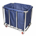 Commercial Laundry Trolley 90x65x80cm Large Capacity Linen Cart with 2 Swivel & 2 Fixed Wheels Navy