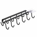 Under Cabinet Mug Holder 12 Hooks No Drill Cup Rack Organizer for Kitchen Storage Black