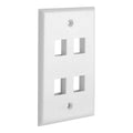 4 Port QuickPort outlet Wall Plate face plate, four Gang White
