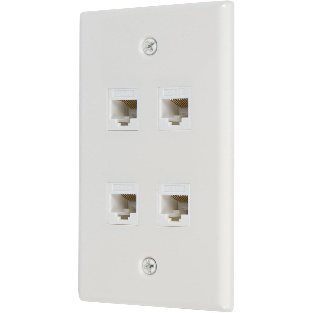 Ethernet Wall Plate 4 Port Cat6 Ethernet Cable Wall Plate Adapter