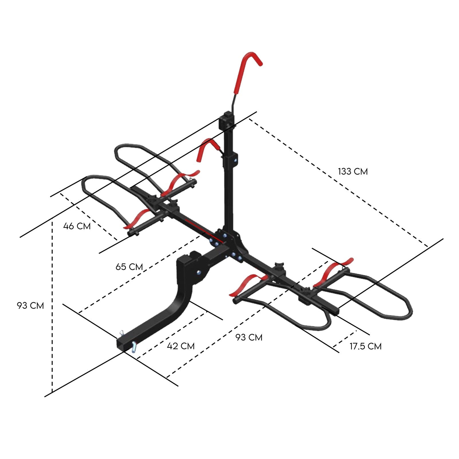 2 Bike Rack for Car SUV Rear Bicycle Holder Carrier Hitch Mount Platform Holder