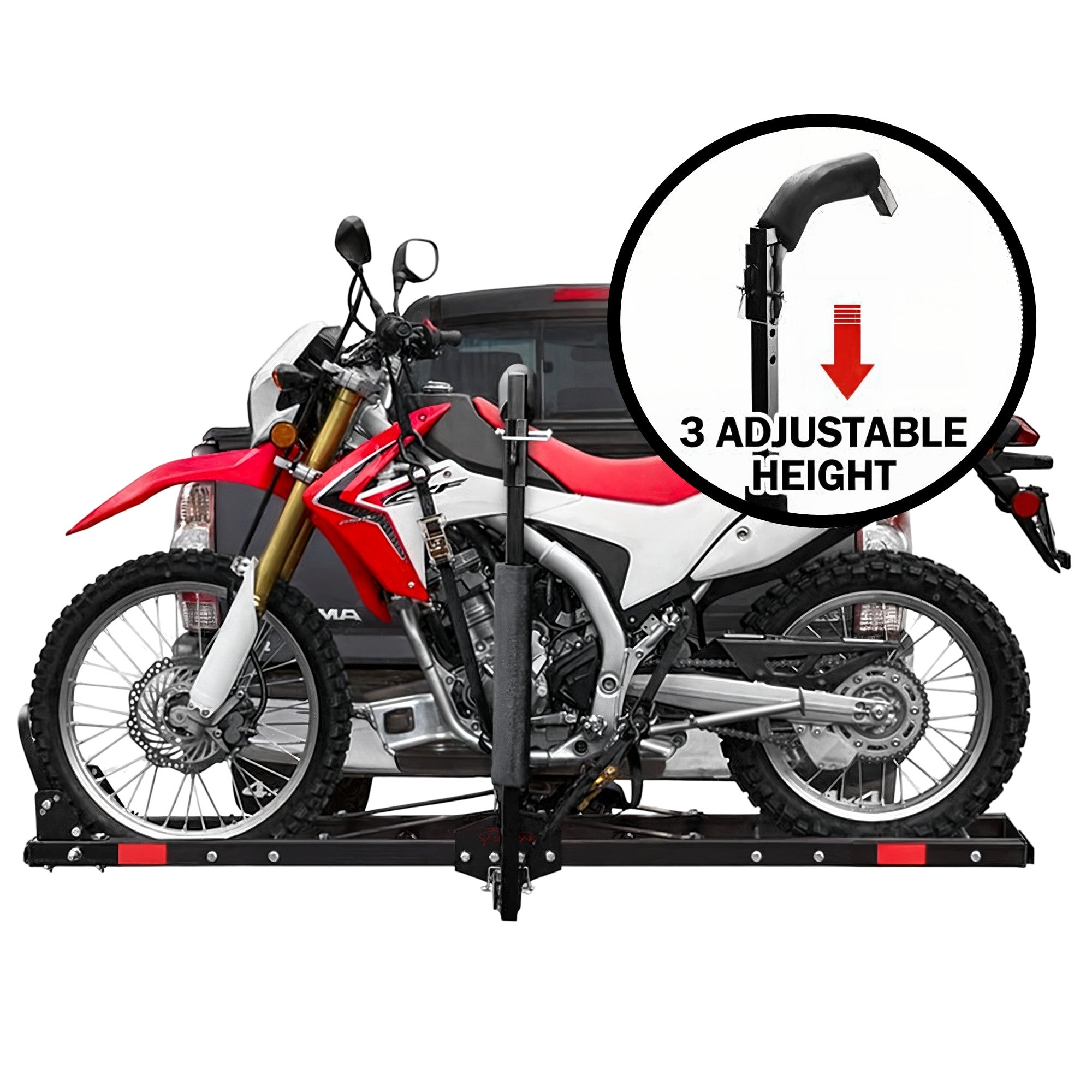 Motorcycle Motorbike Carrier Rack 2" Towbar Arm Dirt Bike Ramp Brake Lights