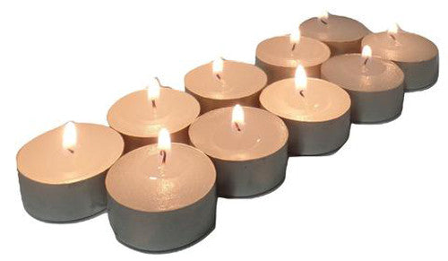 50 Pack Bulk Tea Light Candles - White Smokeless Tealights Unscented - 9 Hour Burn Time