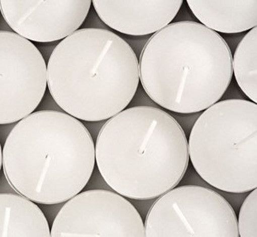 50 Pack Bulk Tea Light Candles - White Smokeless Tealights Unscented - 9 Hour Burn Time