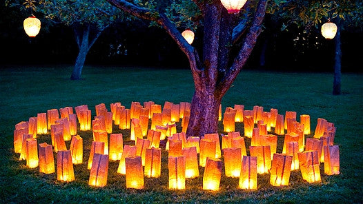 20 Pack White Happy Birthday Luminary Paper Candle Tea Light Lantern Bags Garden Anniversary Birthday Night Decorations Evening Party