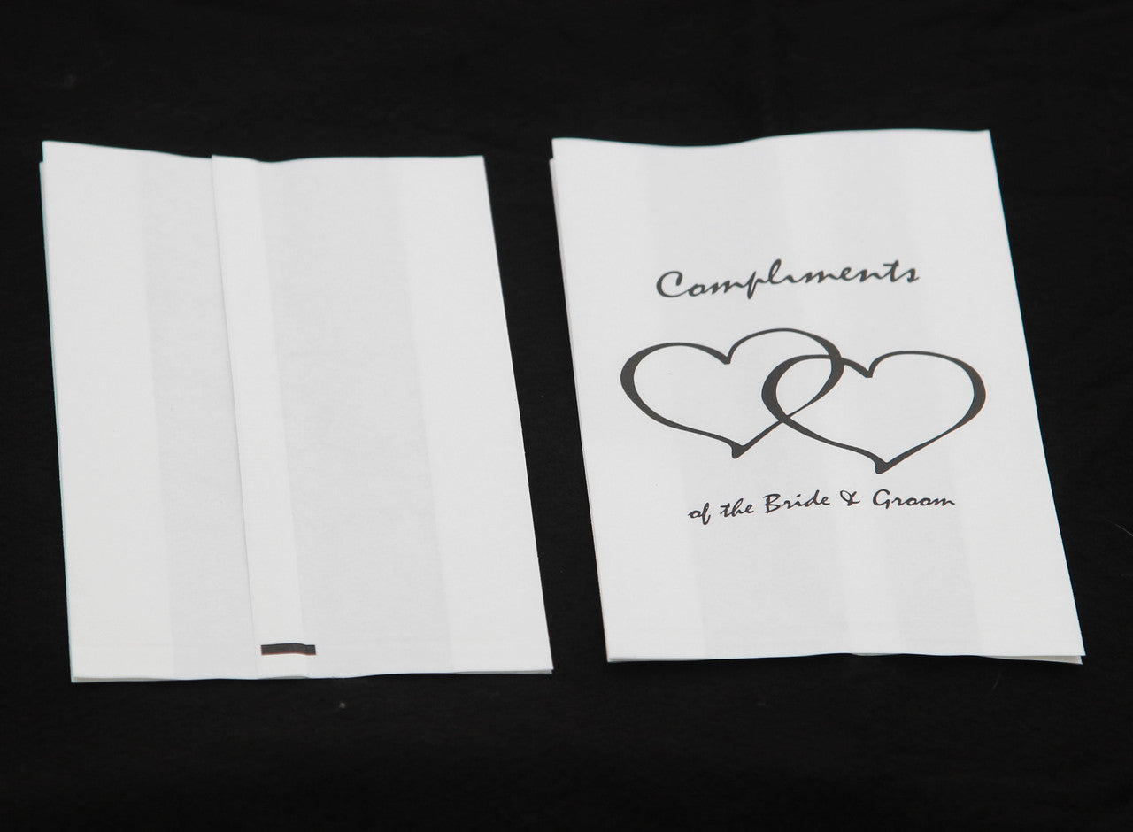 200 Pack Wedding Cake Bags Greaseproof Wax Paper Slice Take Home Favour Heart n Message