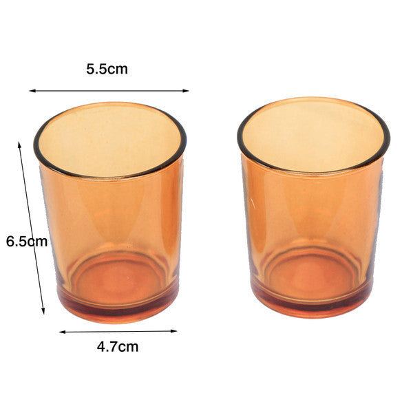 40 Pack Orange Glass Votive Tealight Candle Holders House Party Centerpiece Xmas Wedding Decor Glass Candlestick Party Decorations Bridal Baby Shower Event