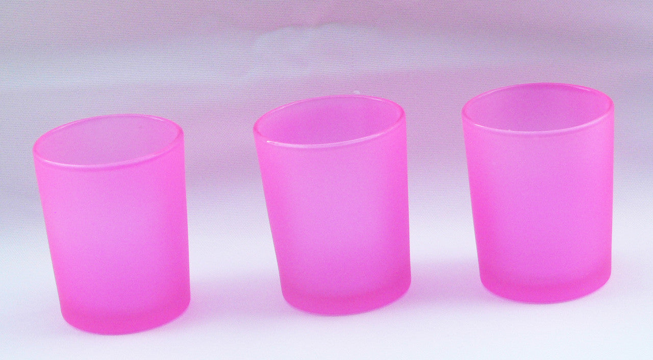 40 Pack Pink Frosted Glass Votive Tealight Candle Holders House Party Centerpiece Xmas Wedding Decor Glass Candlestick Party Decorations Bridal Valentines Event