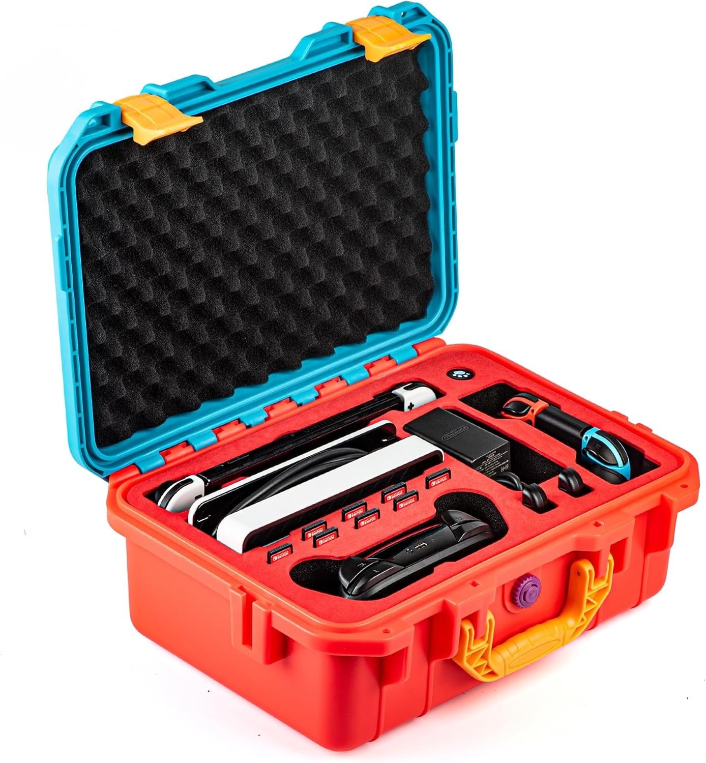 Carrying Case for Nintendo Switch OLED Case, Professional Safe Hard-Red & Blue