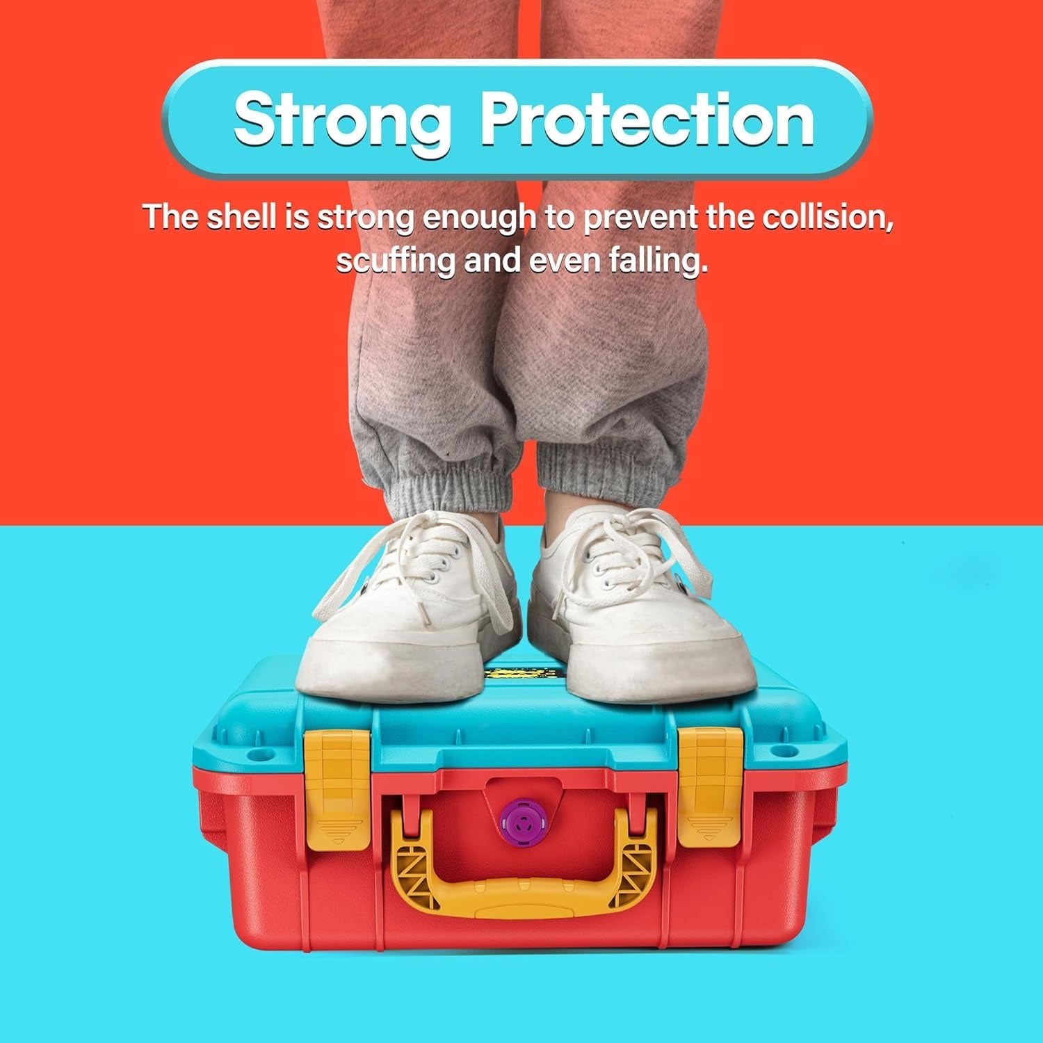 Carrying Case for Nintendo Switch OLED Case, Professional Safe Hard-Red & Blue