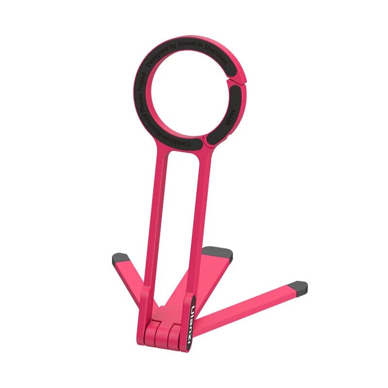 MA30 Magnetic Phone Tripod Stand for iPhone - Aluminium Maglock Smartphone Mini Tripod Pocket Cell Phone Stand Dual-Sided Magnet Quick Mount Compatible with iPhone 16 15 14 13 12 Magsafe(Red)