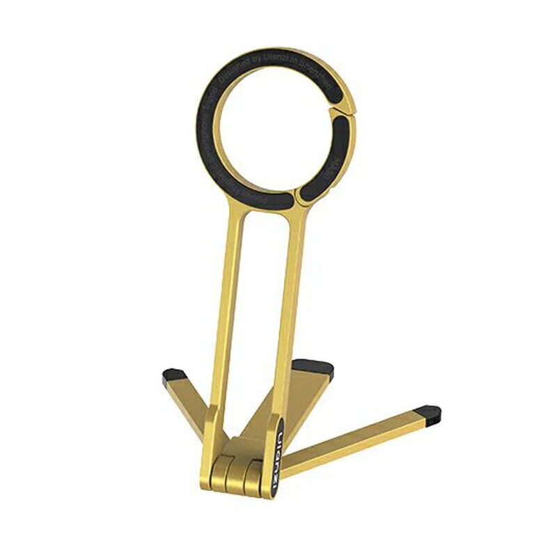 MA30 Magnetic Phone Tripod Stand for iPhone - Aluminium Maglock Smartphone Mini Tripod Pocket Cell Phone Stand Dual-Sided Magnet Quick Mount Compatible with iPhone 16 15 14 13 12 Magsafe(Yellow)