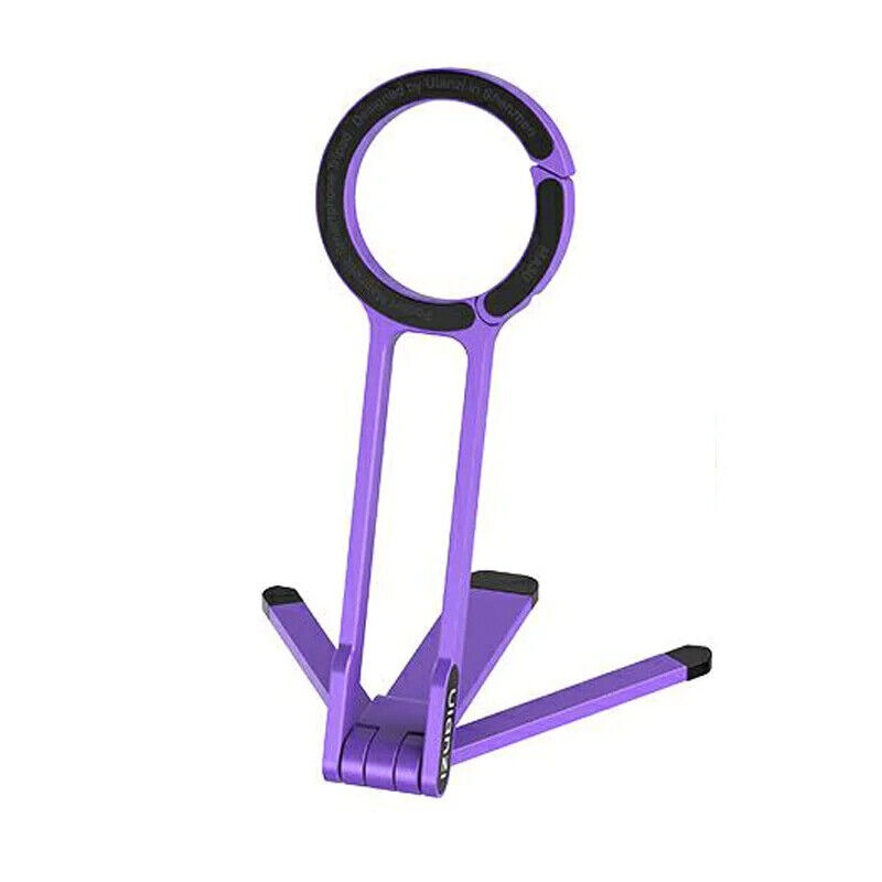 MA30 Magnetic Phone Tripod Stand for iPhone - Aluminium Maglock Smartphone Mini Tripod Pocket Cell Phone Stand Dual-Sided Magnet Quick Mount Compatible with iPhone 16 15 14 13 12 Magsafe(Purple)