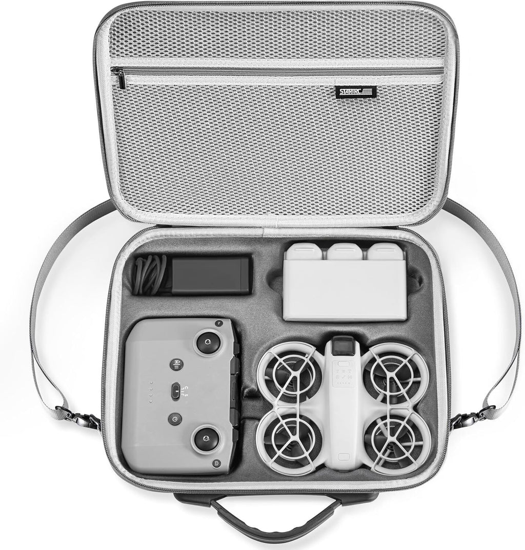 Carrying Case for DJI Neo Portable PU Storage Protective Bag for DJI Neo Fly More Combo Accessories, Compatible with RC-N3 Remote Controller, Neo Intelligent Flight Battery, Charging Hub