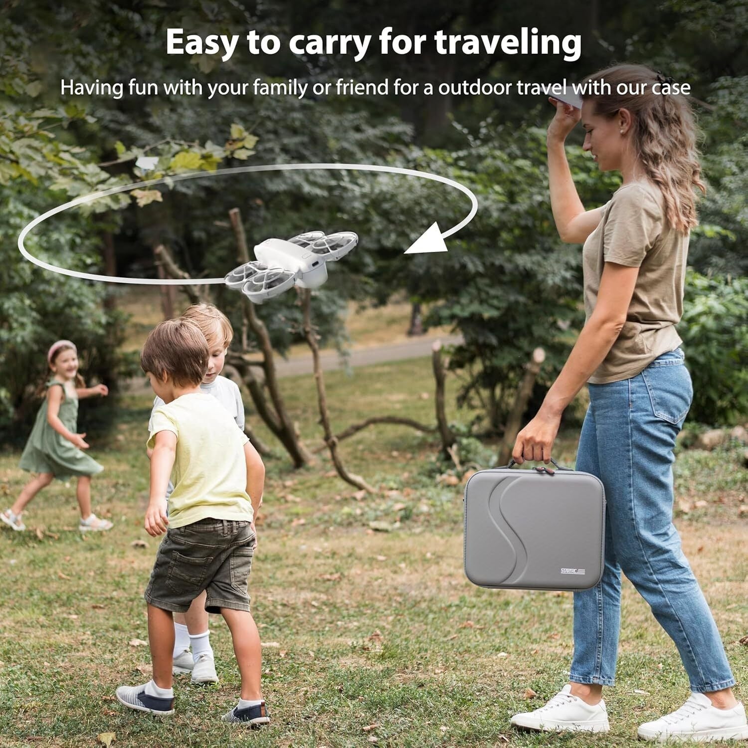 Carrying Case for DJI Neo Portable PU Storage Protective Bag for DJI Neo Fly More Combo Accessories, Compatible with RC-N3 Remote Controller, Neo Intelligent Flight Battery, Charging Hub