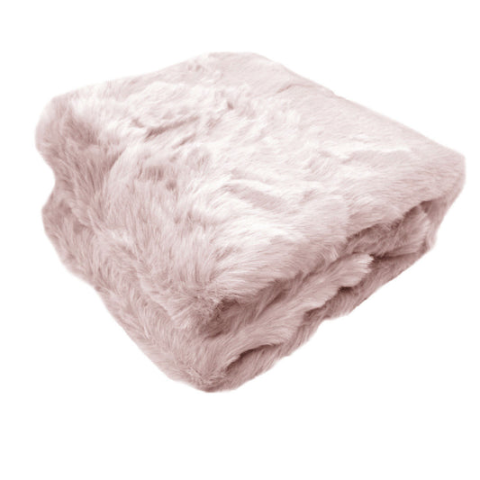 Ariana Long Fleece Faux Fur Throw Rug Pink