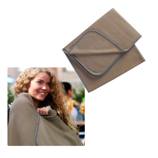250GSM Ribbed Polar Fleece Throw 100 x 150cm Latte