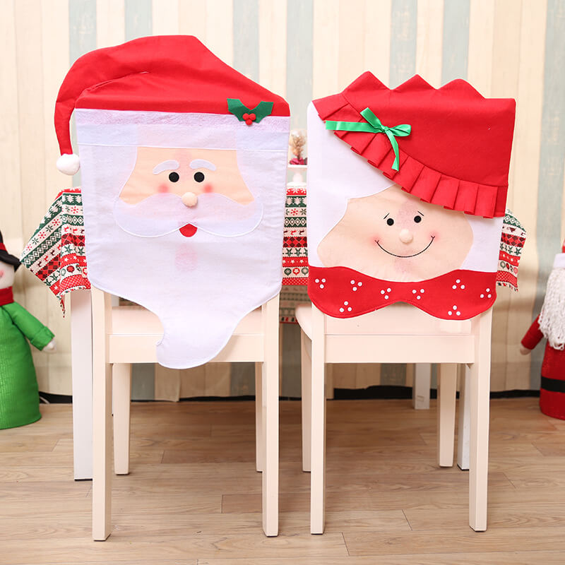 6x Christmas Cute Lady Santa Hat Chair Covers Dinner Home D¨¦cor Ornaments Gift, Mr Santa