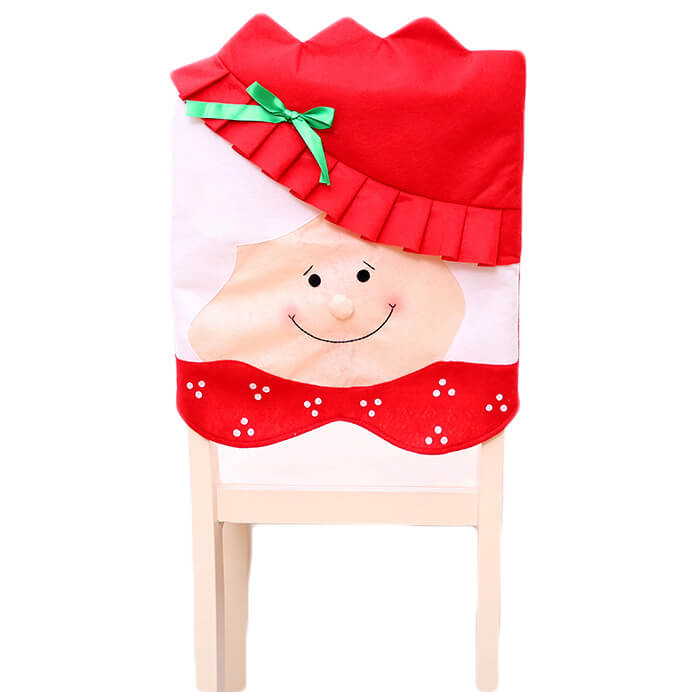 6x Christmas Cute Lady Santa Hat Chair Covers Dinner Home D¨¦cor Ornaments Gift, Mrs Santa