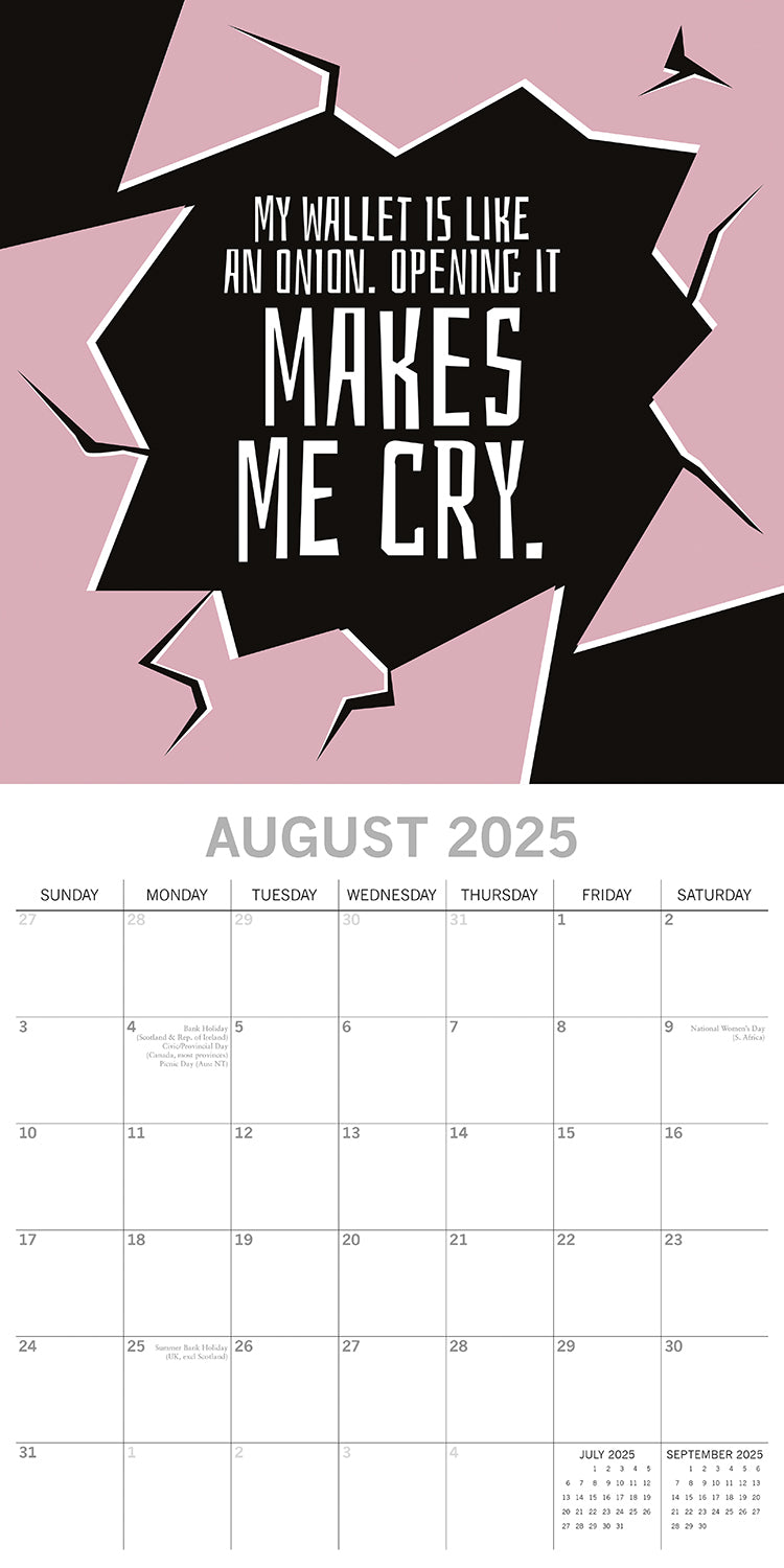 Life The Struggle is Real 2025 Square Wall Calendar 16 Months Planner New Gift