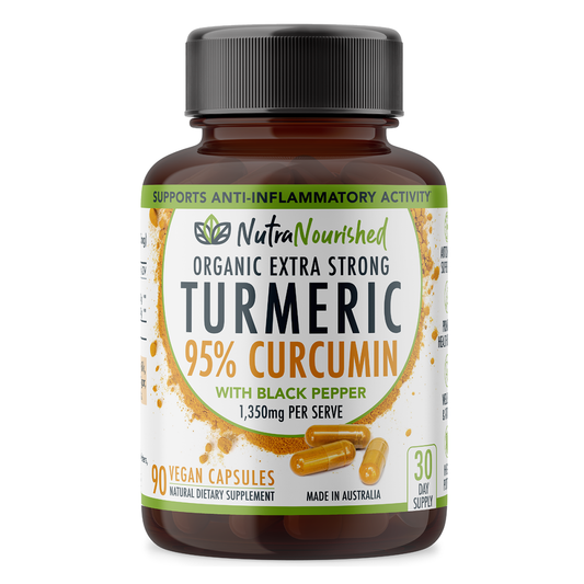 Curcumin Tablets - 95 percent Pure Organic Vegan - Turmeric Extract Buffered with Black Pepper (1,350mg) - 90 Vegan Capsules
