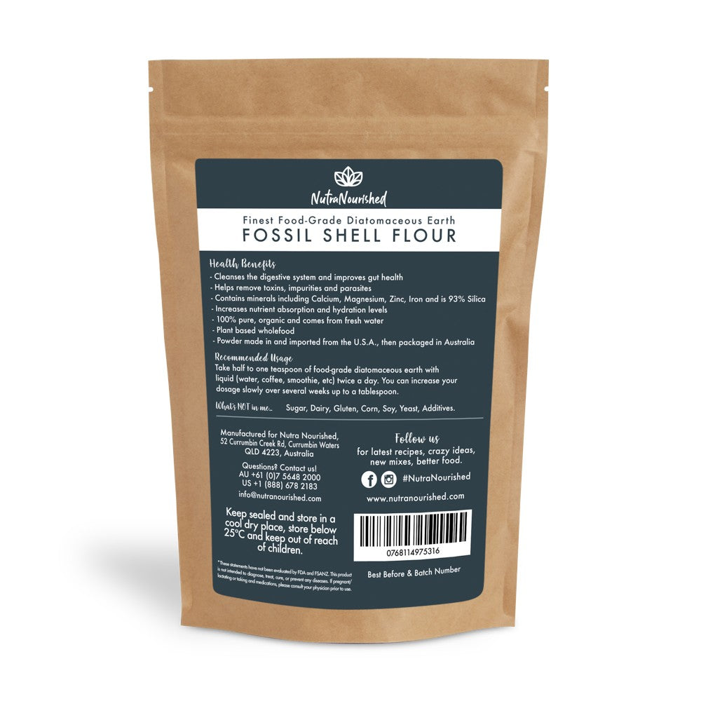 Fossil Shell Flour Powder - Food Grade Diatomaceous Earth - 250g
