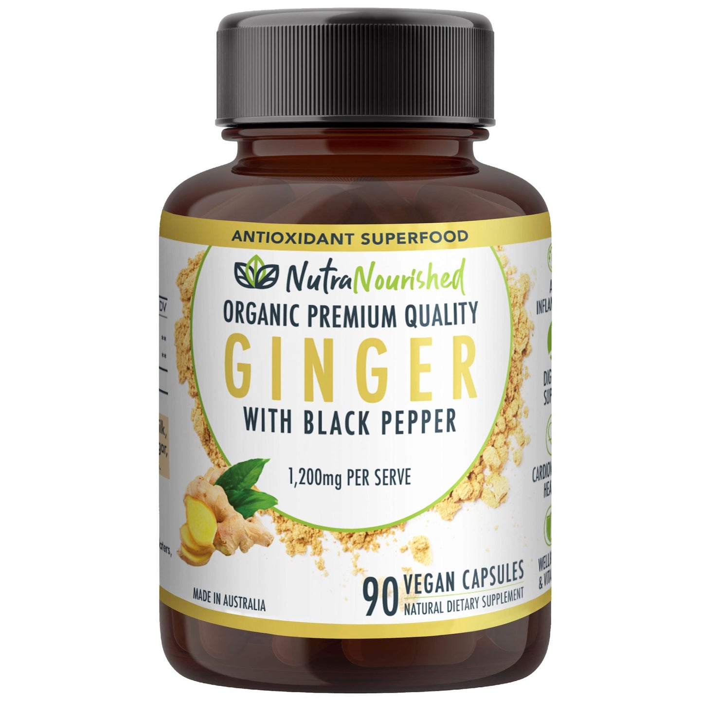 Ginger Capsules Organic Vegan - 90 Vegan Capsules