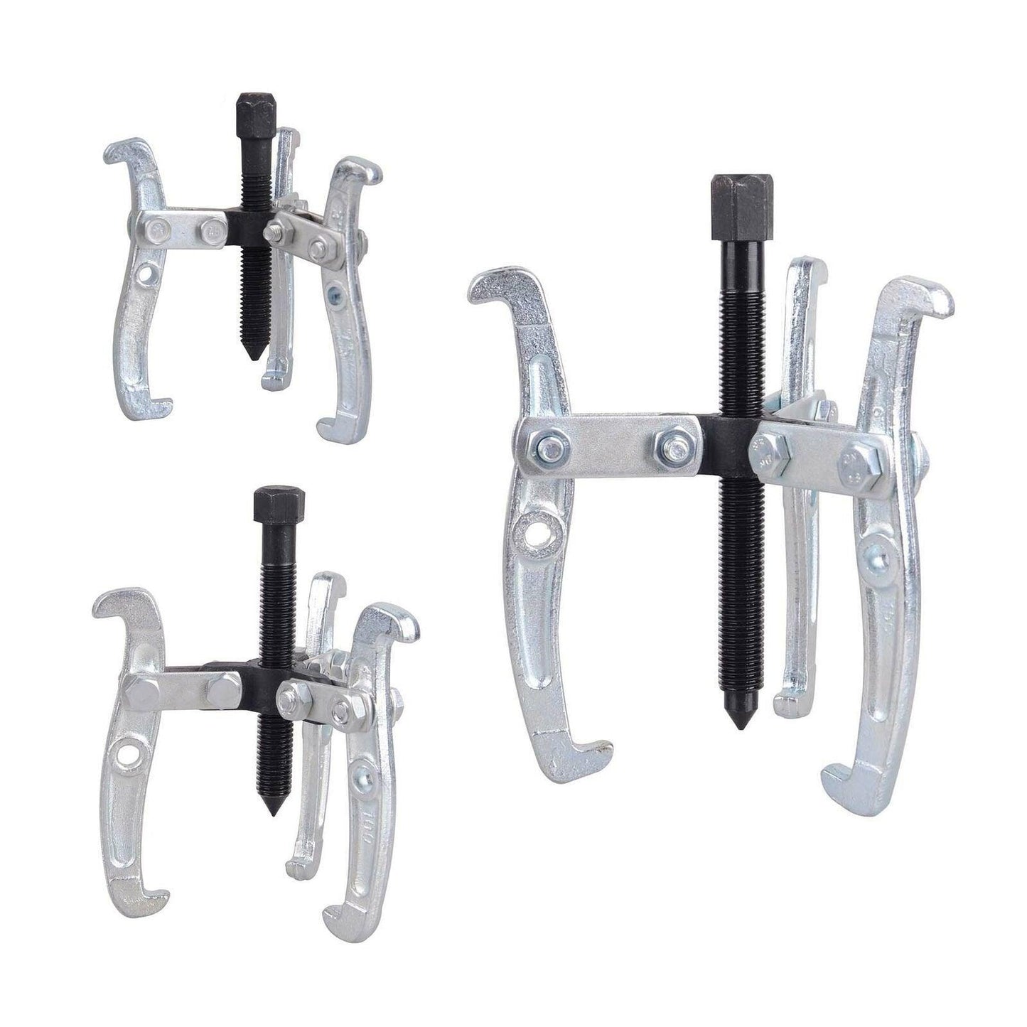 3PCS Bearing Gear Hub Puller Remover Tool Drop Forged Reversible Jaws Separator