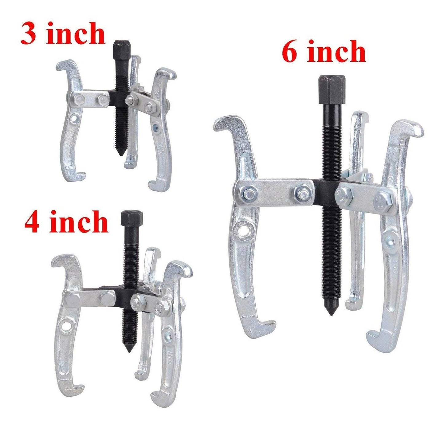3PCS Bearing Gear Hub Puller Remover Tool Drop Forged Reversible Jaws Separator