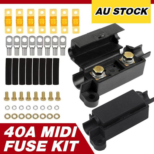 40A Midi Fuse Kit 4 Ans Holder 7 X 40 Amp Fuses To Suit Redarc Bcdc Dual Battery