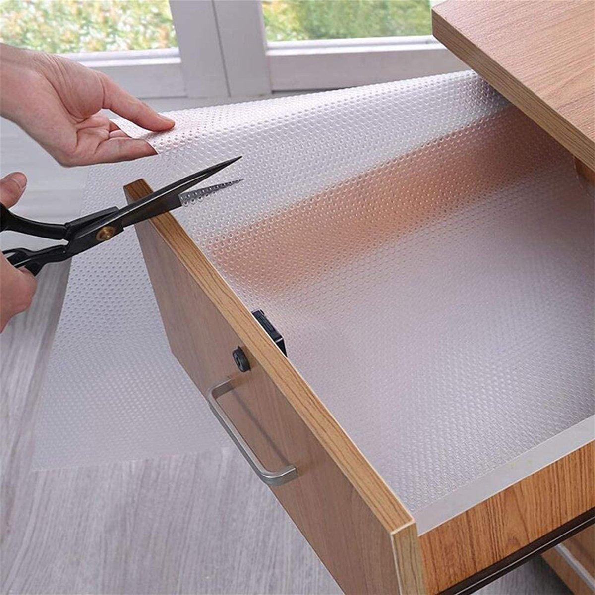 5 Roll EVA Anti Moisture Drawer Mat Cabinet Pad Kitchen Dustproof Placemat - Transparent Flat-45*150cm