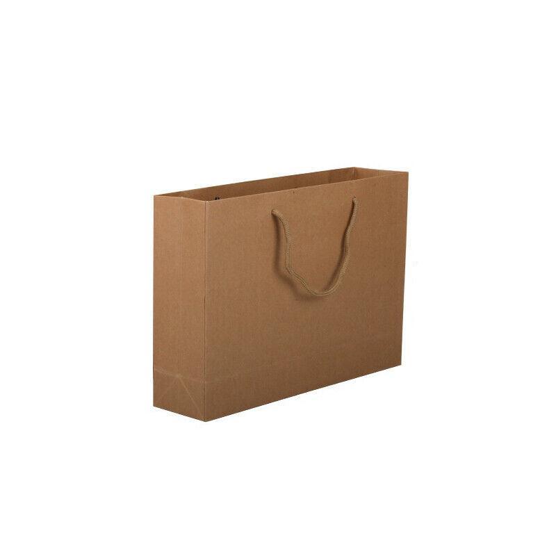 50X Kraft Paper Bags Gift Shopping Carry Craft Brown Bag With Handles - 50PCS  17*24*10CM