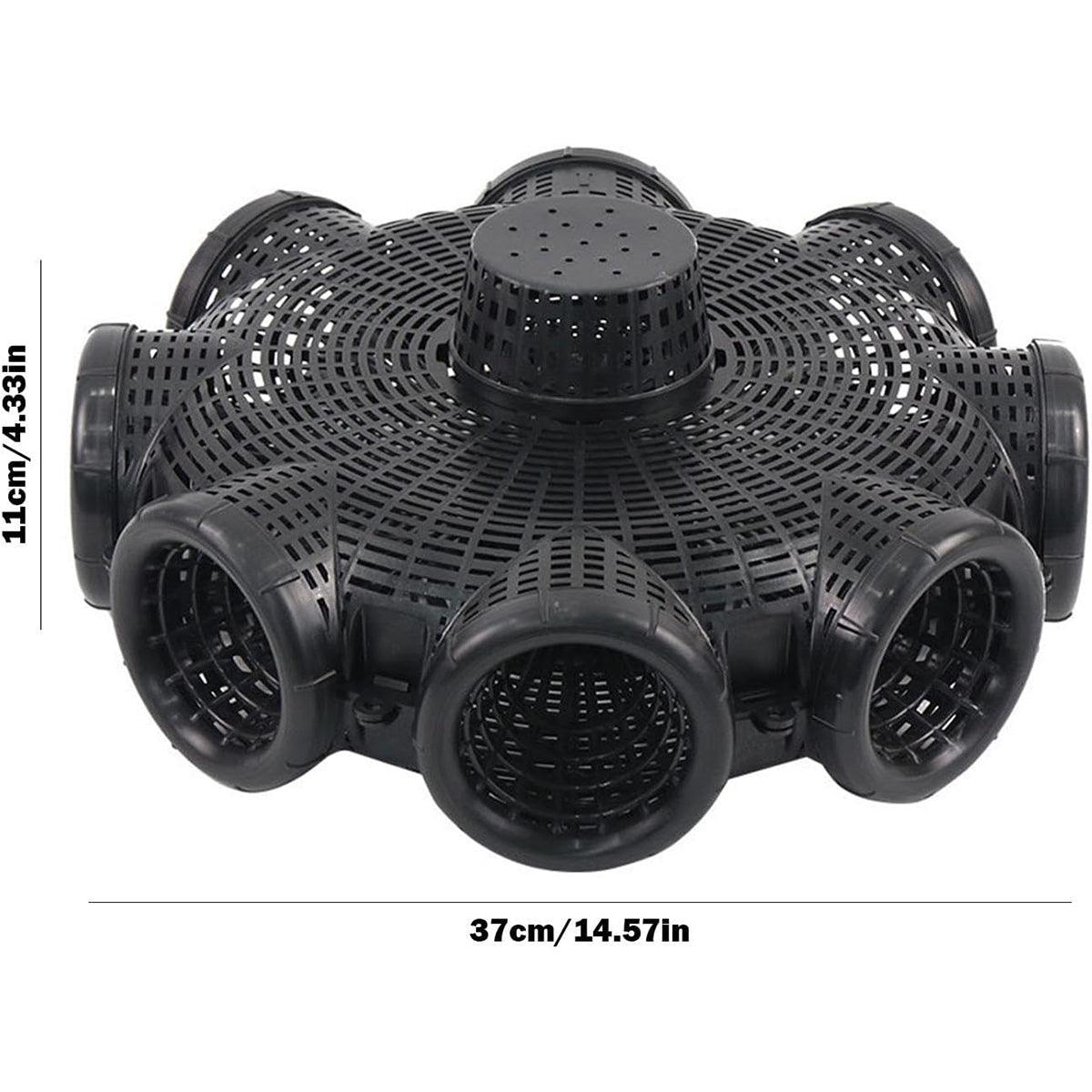 Eight Hole Eel Cage Ground Fish Trap Lobster Fishing Net Foldable Crab Catcher