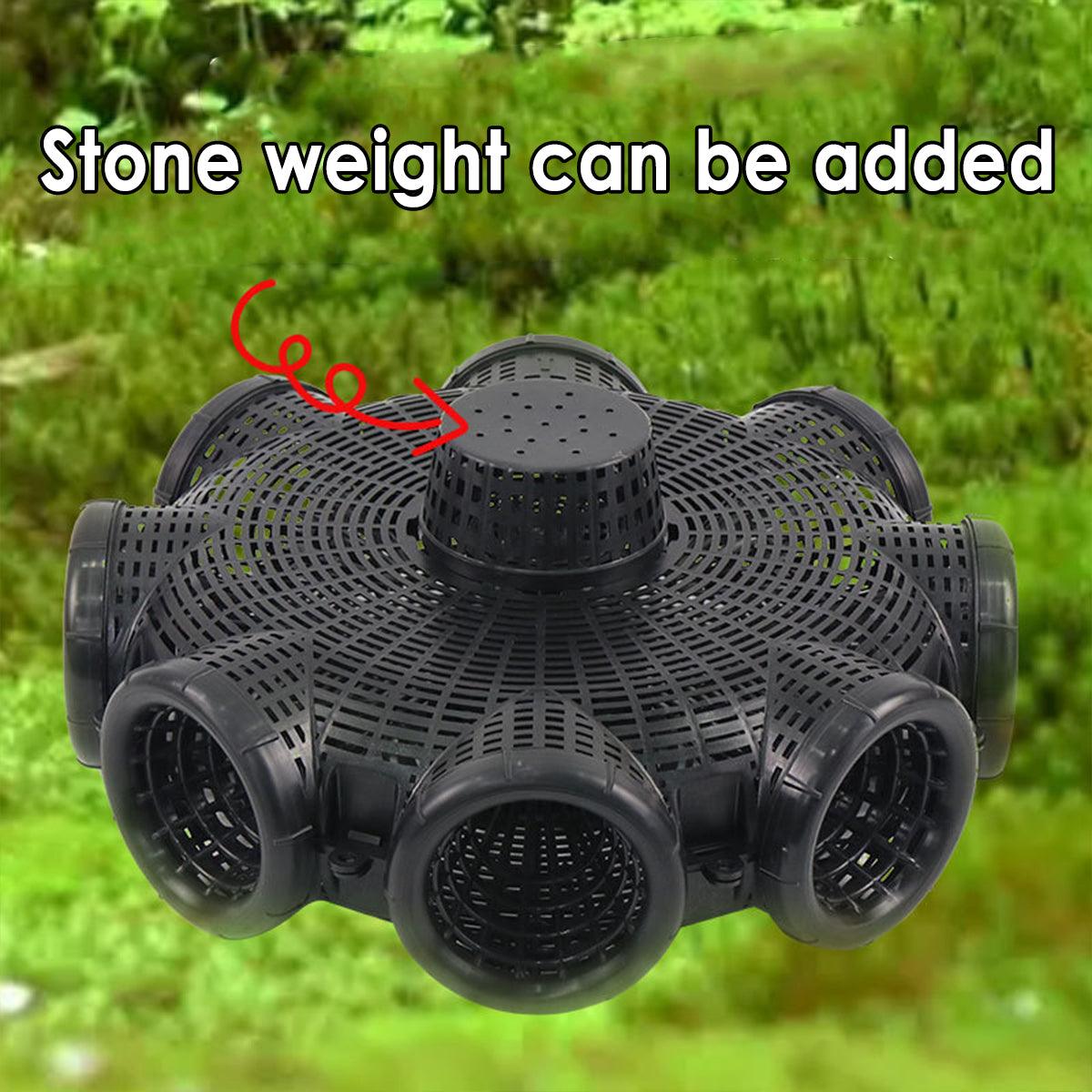 Eight Hole Eel Cage Ground Fish Trap Lobster Fishing Net Foldable Crab Catcher